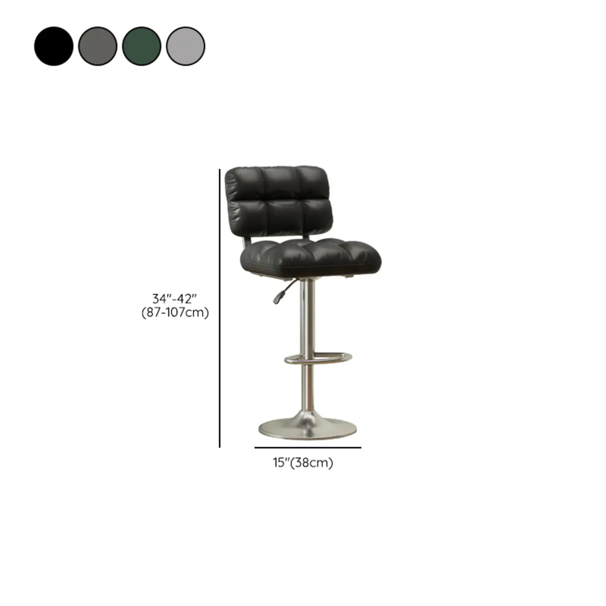 Green Rotating Adjustable Height Bar Stool