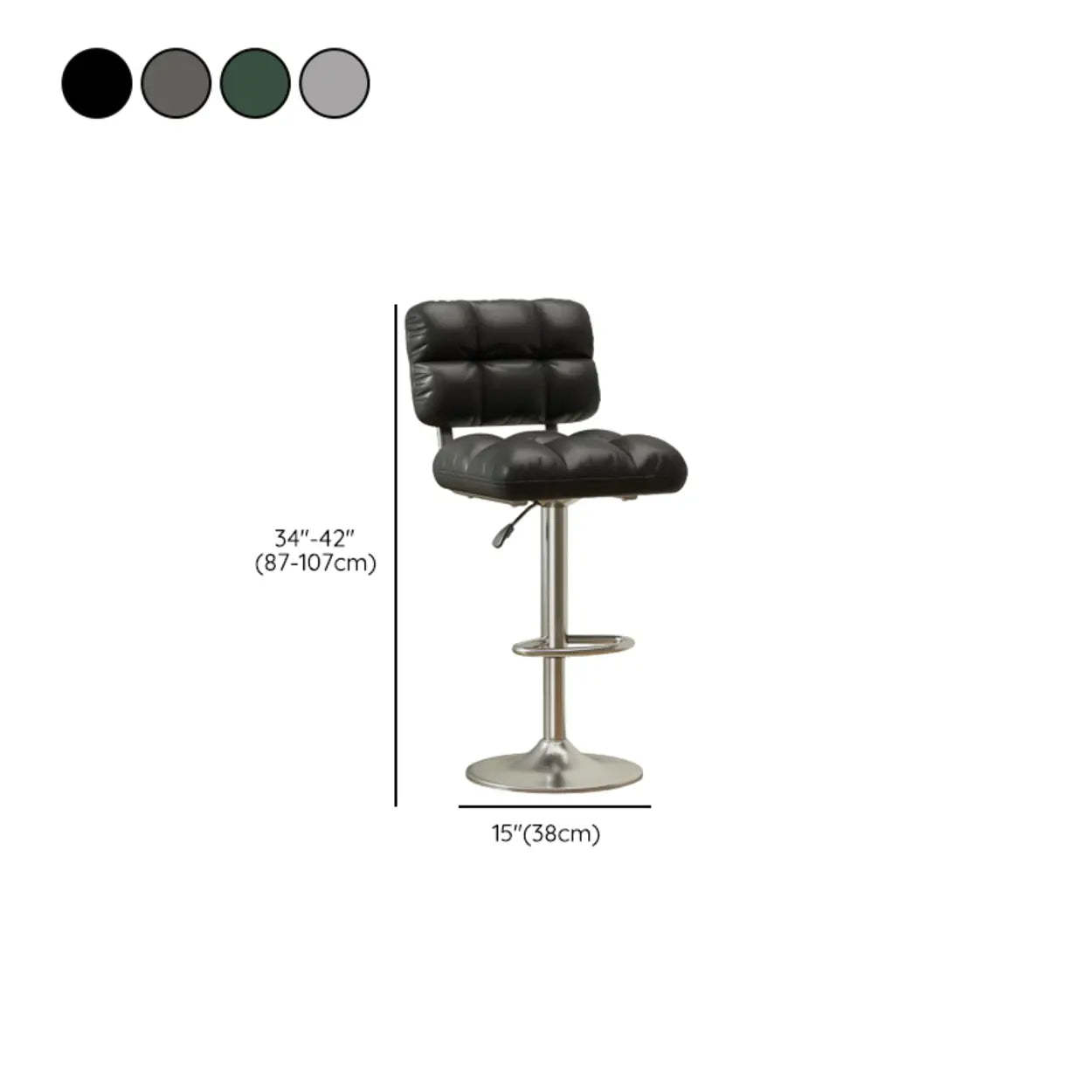 Green Rotating Adjustable Height Bar Stool