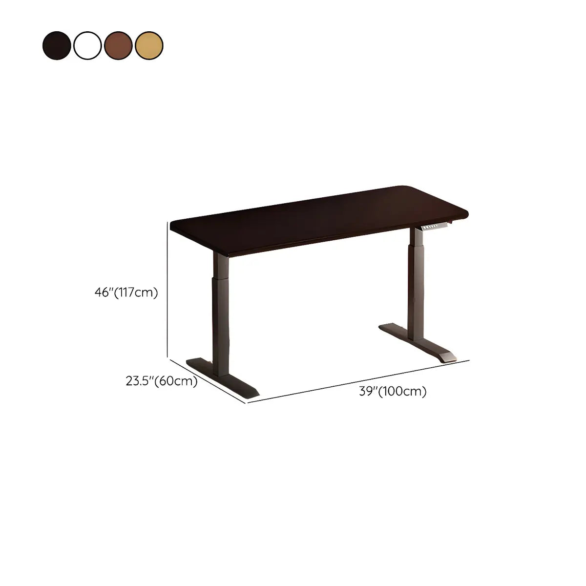 Contemporary White Adjustable T-Shape Standing Desk — Without Chairs / White