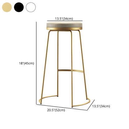 Leather Backless Sled Bar Stool — White / 1 Piece