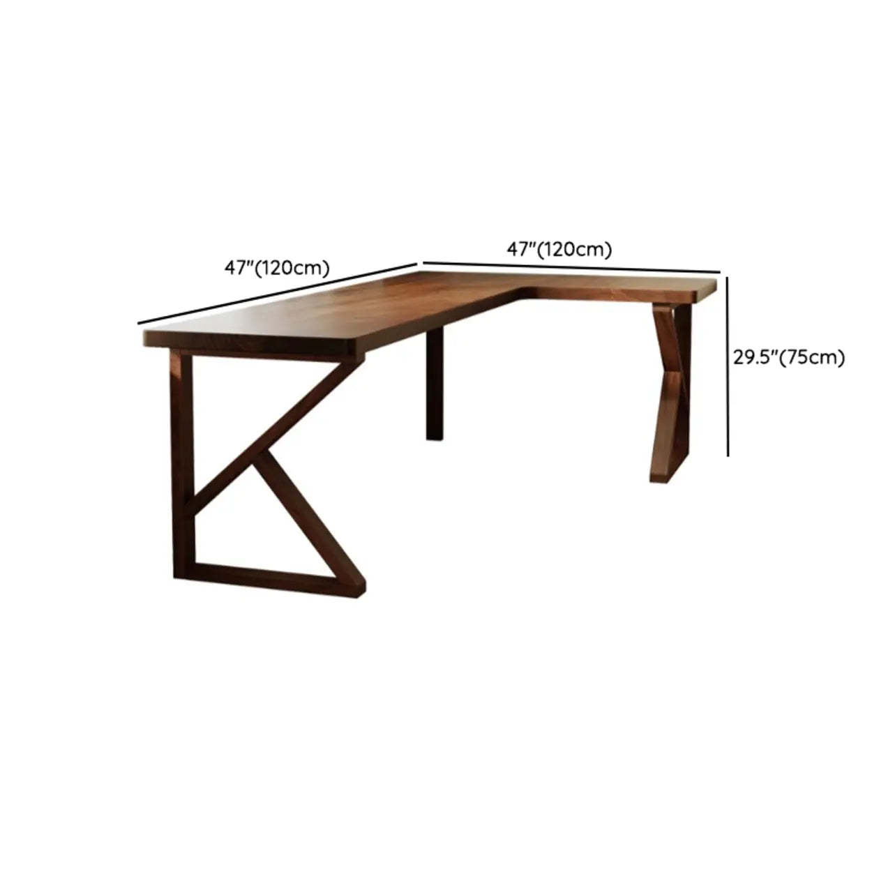 Sepia L-Shape Double Deep Wood Computer Desk