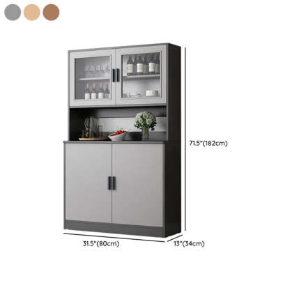 Classic Brown Wood Rectangular Wine Cabinet