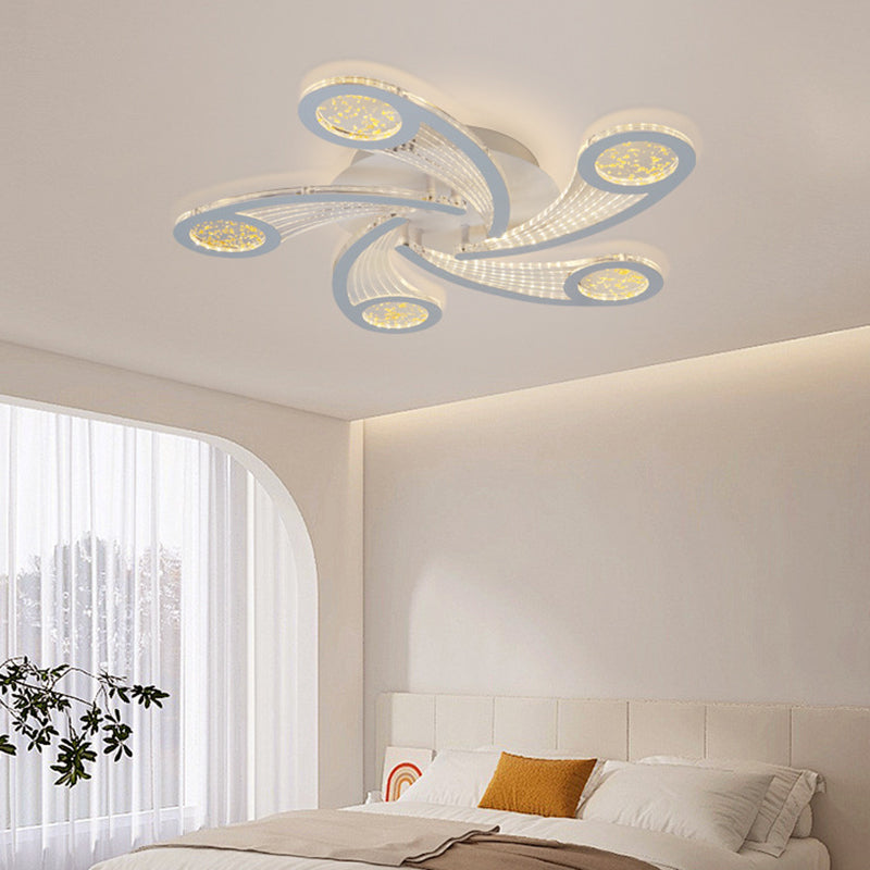 Contemporary Metal Semi-Flush Ceiling Light — White Light (5000K) / 220V-240V For UK/AU