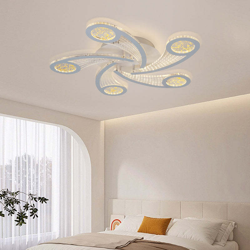 Contemporary Metal Semi-Flush Ceiling Light — White Light (5000K) / 220V-240V For UK/AU