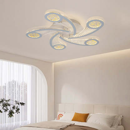 Contemporary Metal Semi-Flush Ceiling Light — White Light (5000K) / 220V-240V For UK/AU