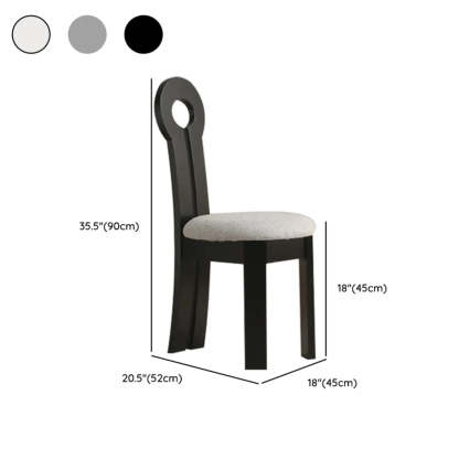 Black Key Slat Back Sherpa Curved Wood Dining Chair