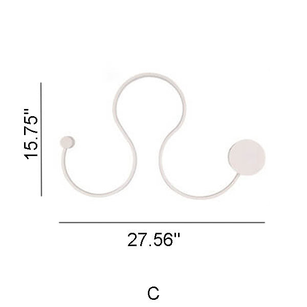 Modern Aluminum Snake Curved LED Sconce