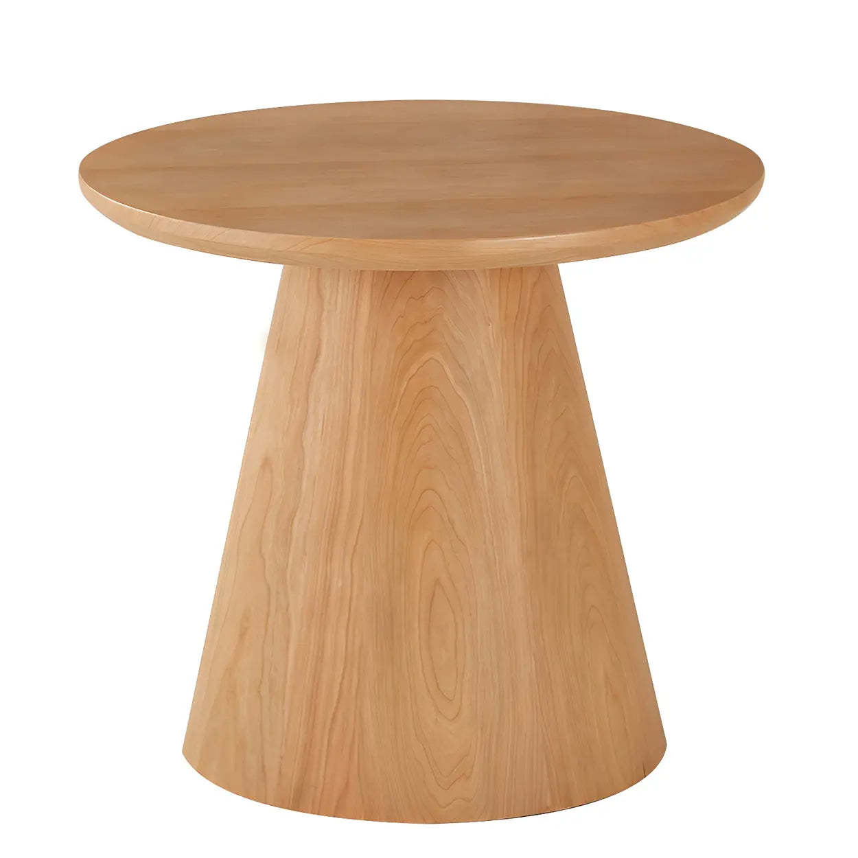 Dark Coffee Pine Wood Pedestal Round Coffee Table — Dark Brown
