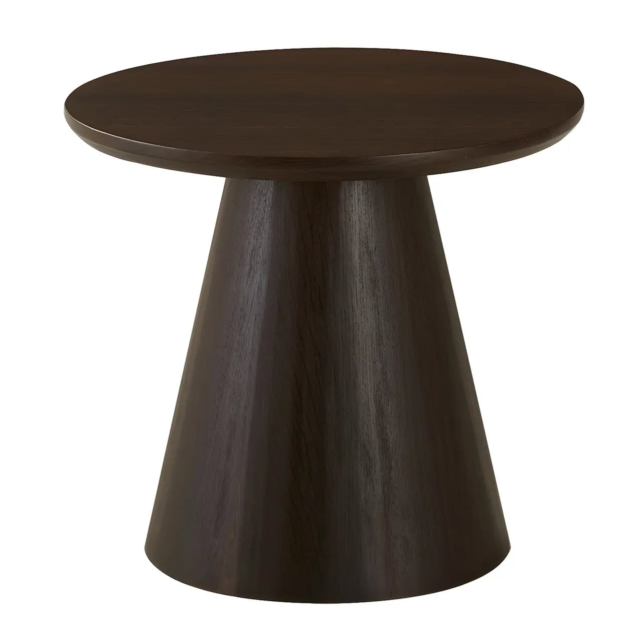 Dark Coffee Pine Wood Pedestal Round Coffee Table — Dark Coffee