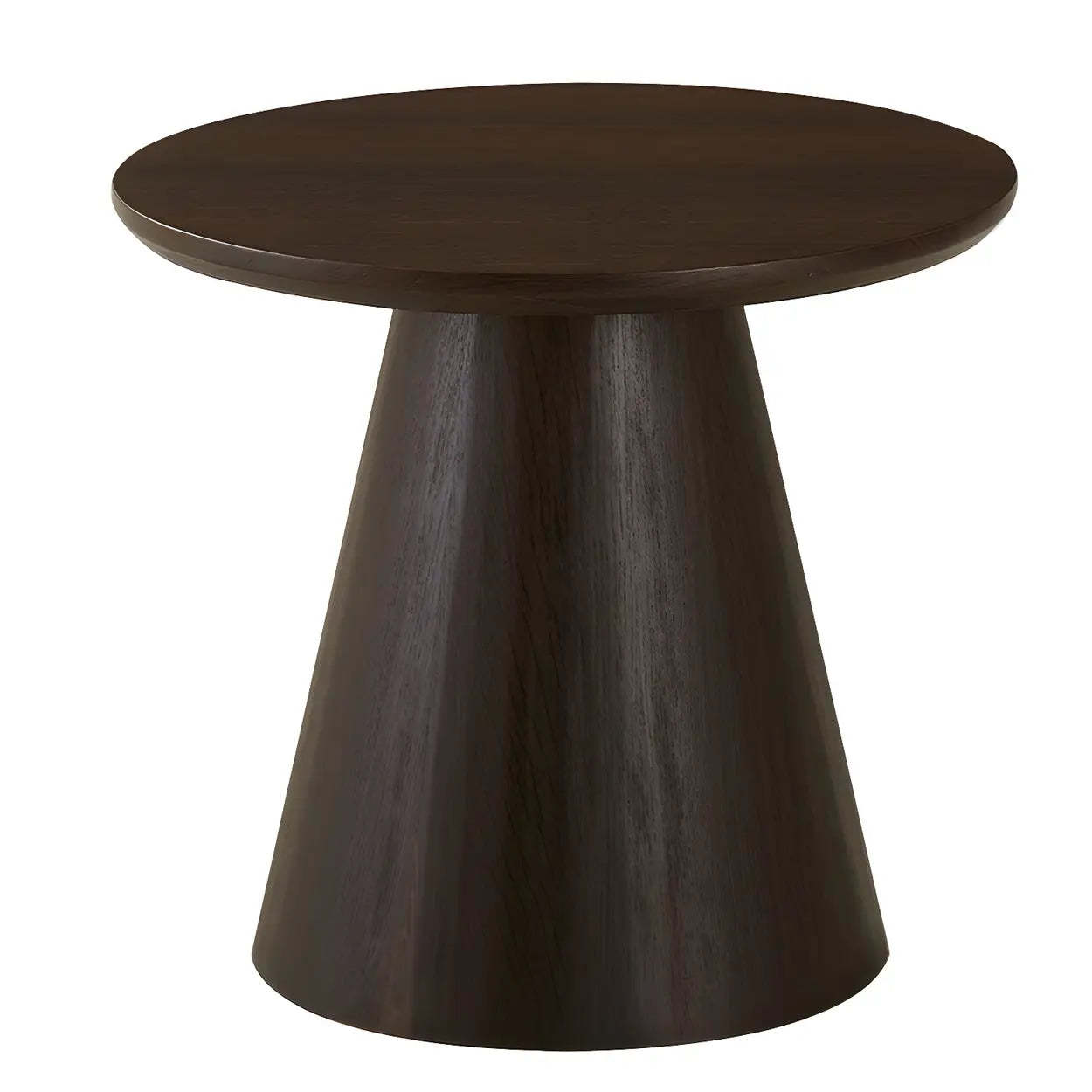 Dark Coffee Pine Wood Pedestal Round Coffee Table — Dark Coffee