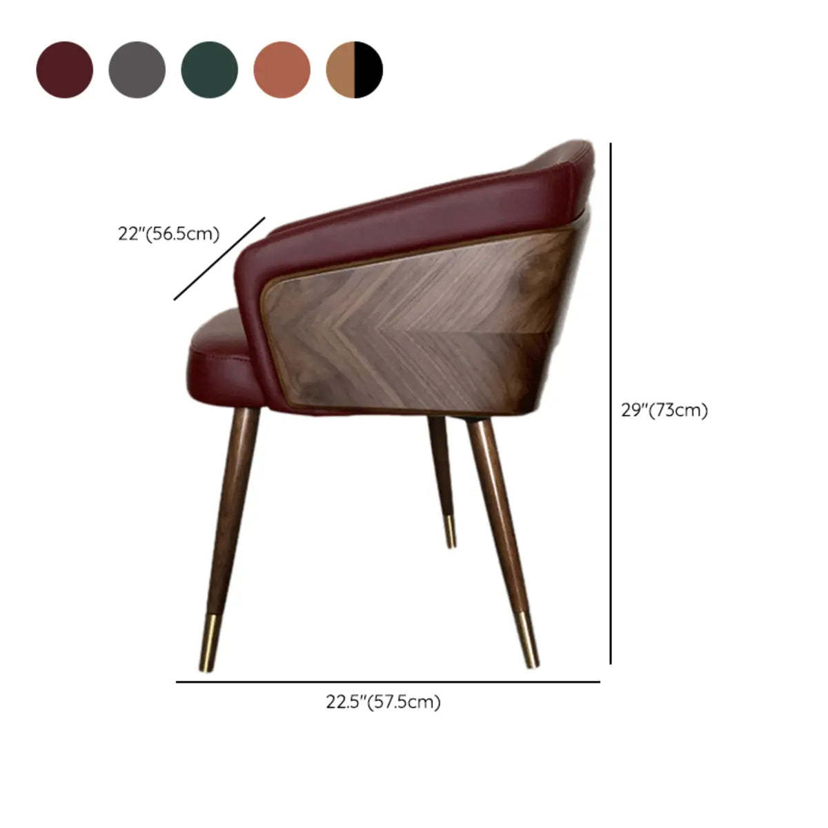 Dark Gray-Beige Four Leg Arm Chair