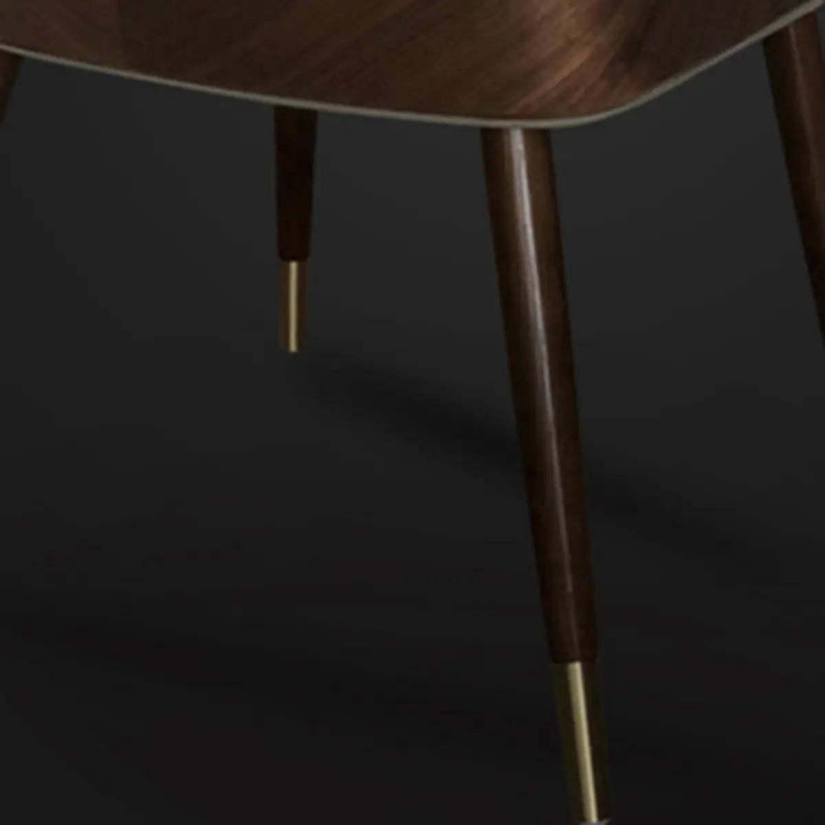 Dark Gray-Beige Four Leg Arm Chair — Coffee / Faux Leather