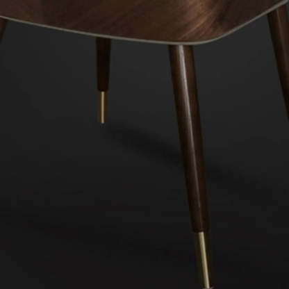 Dark Gray-Beige Four Leg Arm Chair — Coffee / Faux Leather