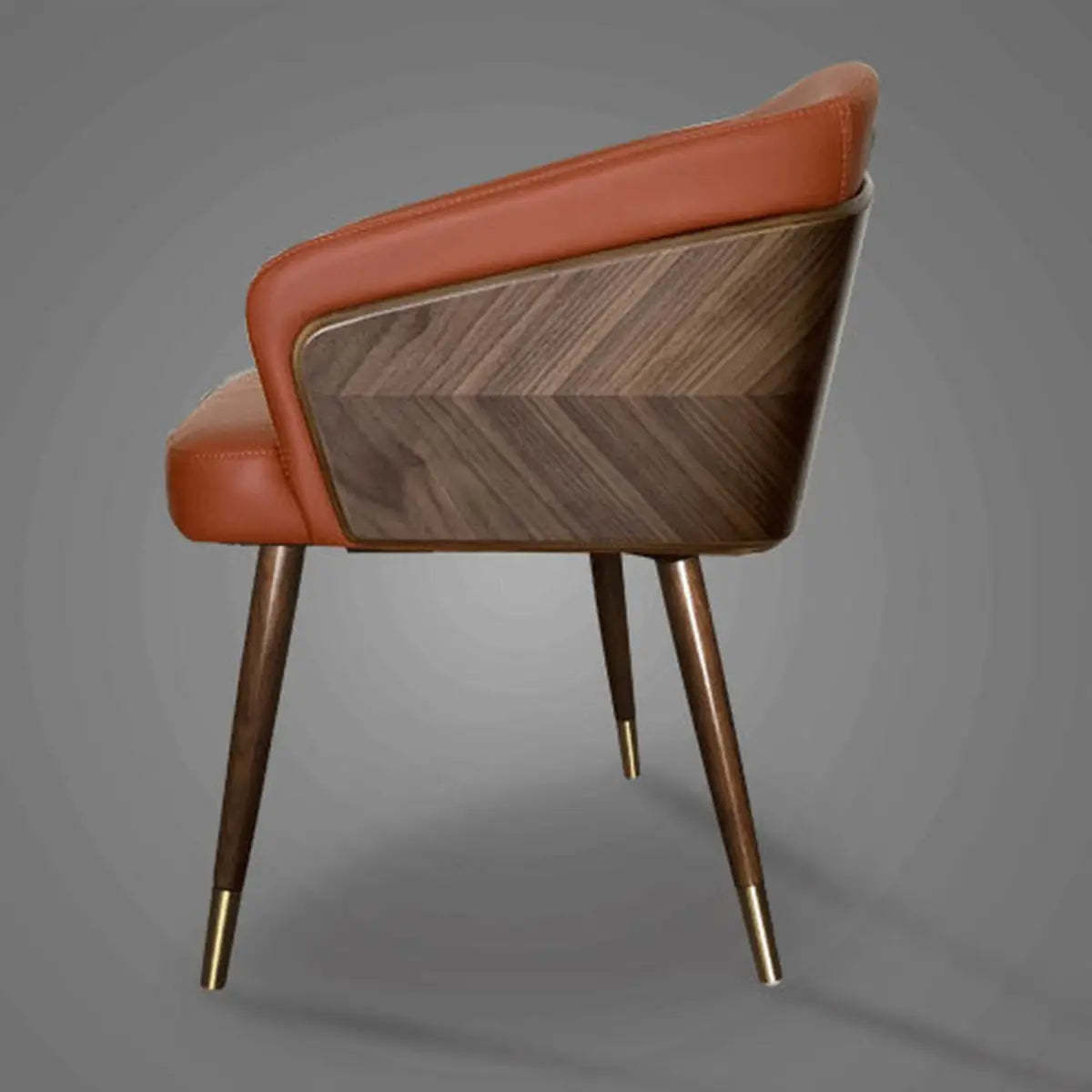 Dark Gray-Beige Four Leg Arm Chair