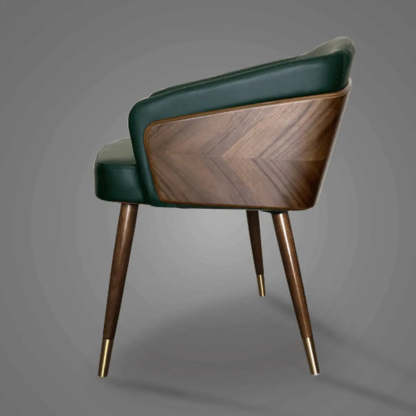 Dark Gray-Beige Four Leg Arm Chair