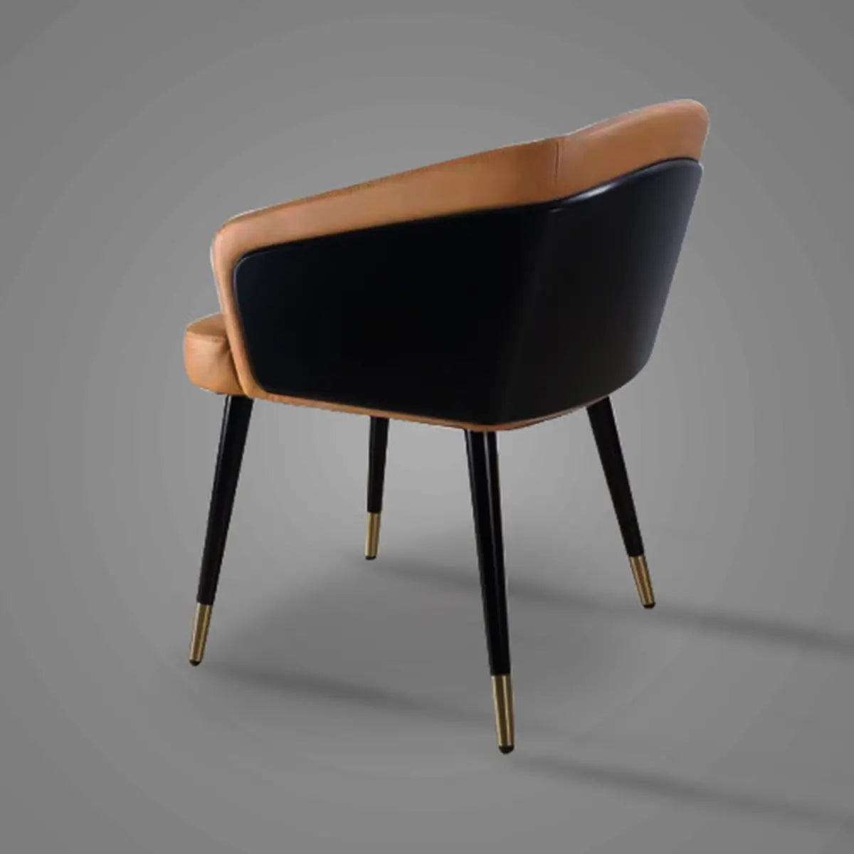 Dark Gray-Beige Four Leg Arm Chair