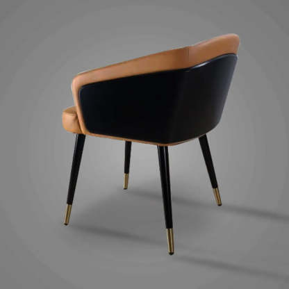 Dark Gray-Beige Four Leg Arm Chair