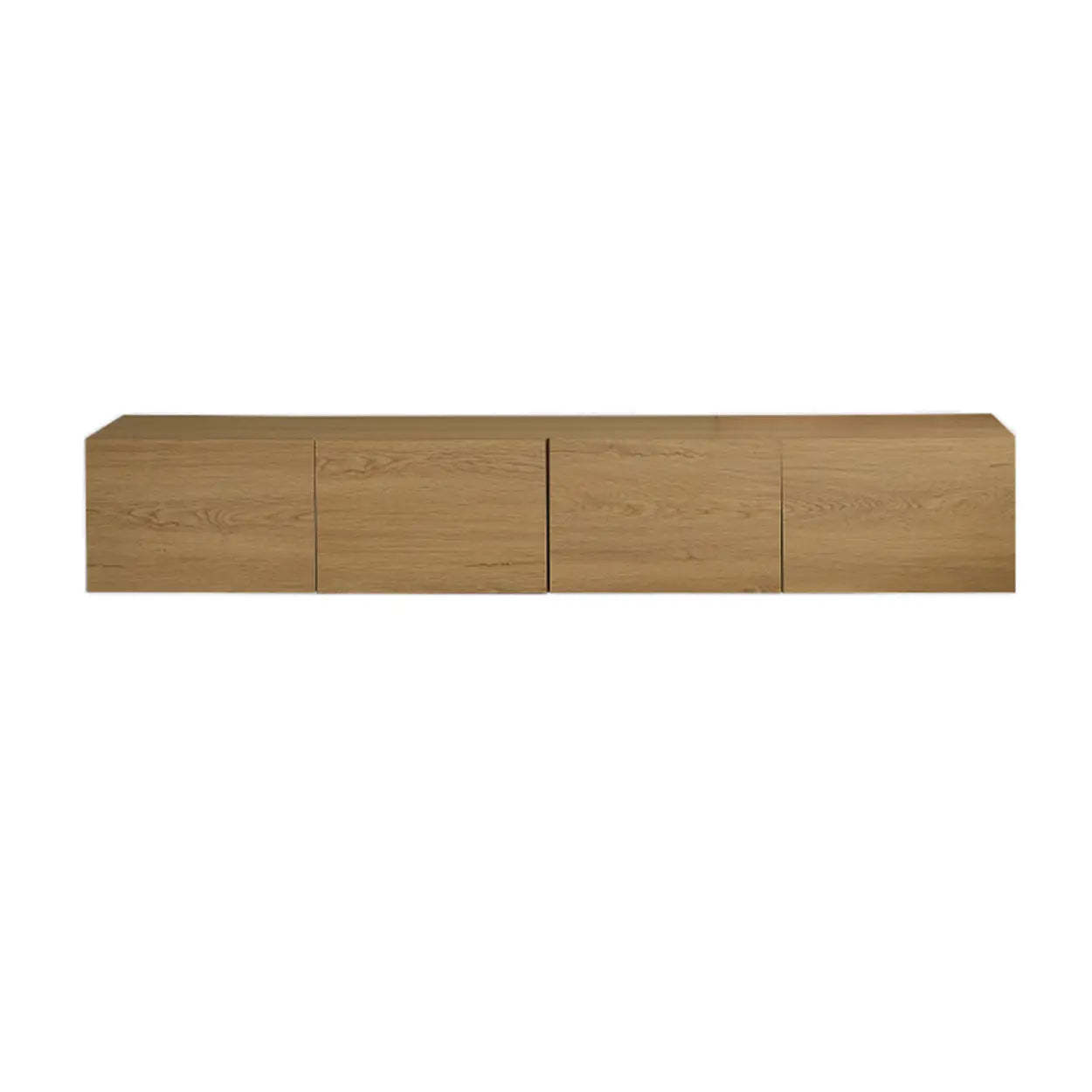 Dark Walnut Wood Cabinet Door Long TV Stand — Cherry Wood / Cabinet Door