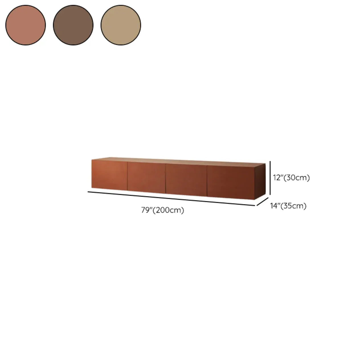 Dark Walnut Wood Cabinet Door Long TV Stand