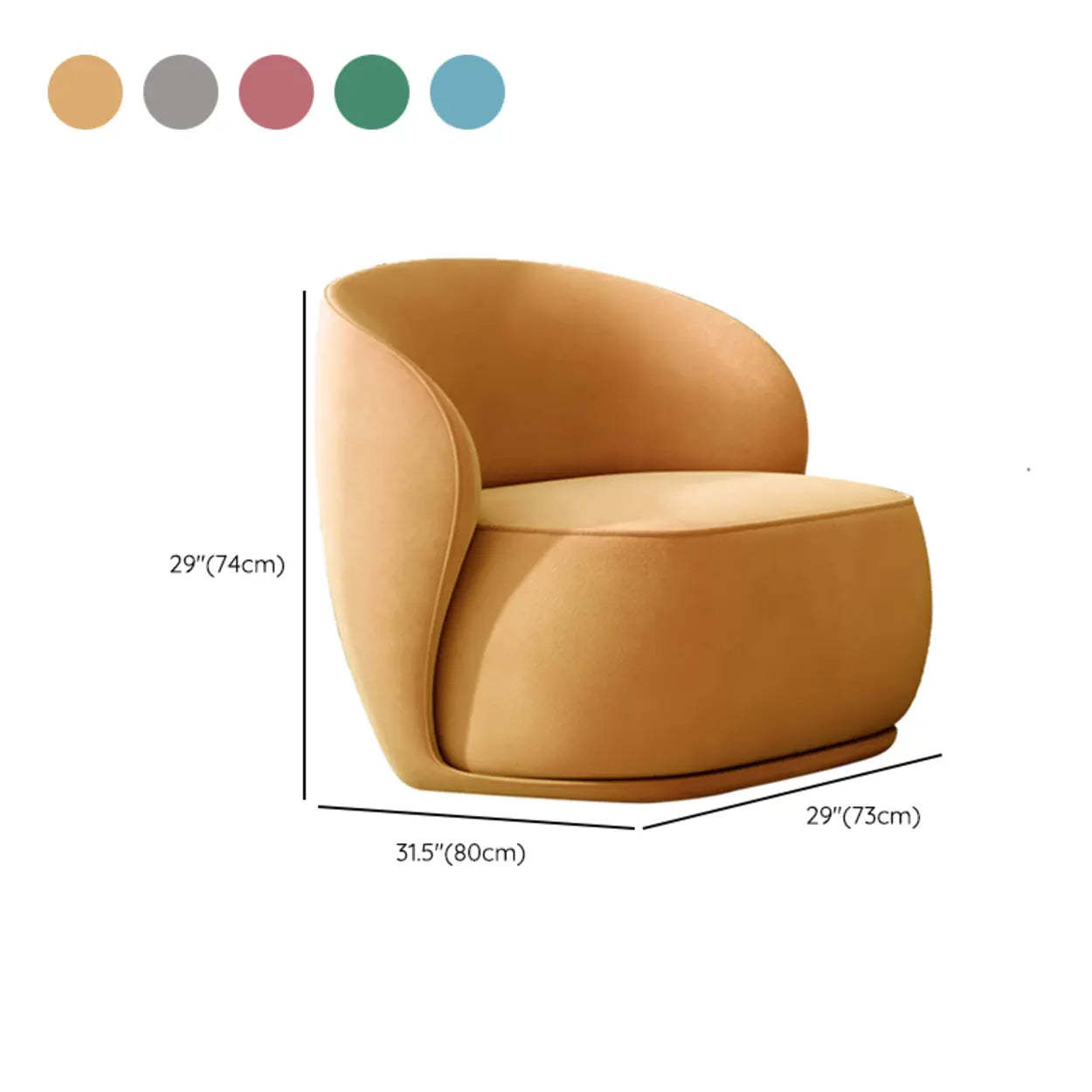 Yellow Velvet Tight High-Back Fill Arm Chair
