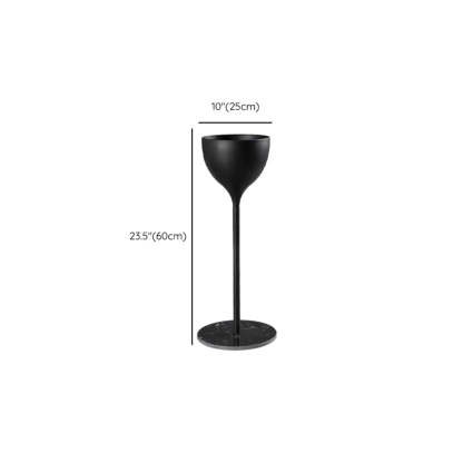 Cream Tulip-Shape Pedestal Metal Plant Stand — Gold