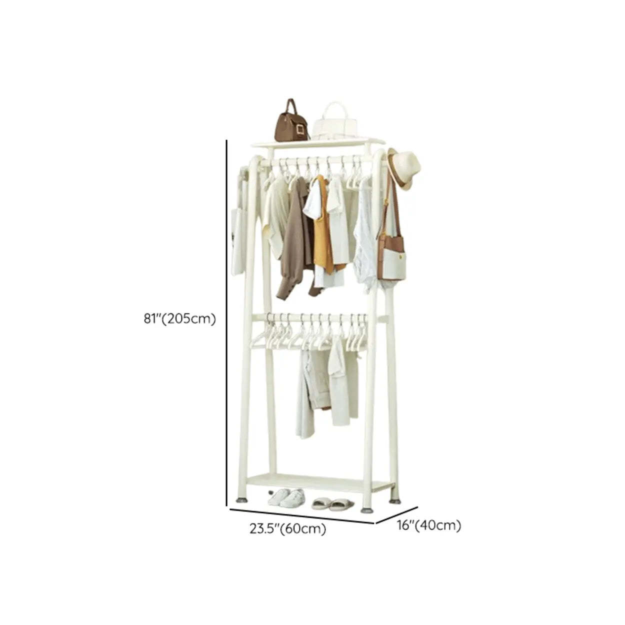 White A-Frame Metal Hallway Coat Rack
