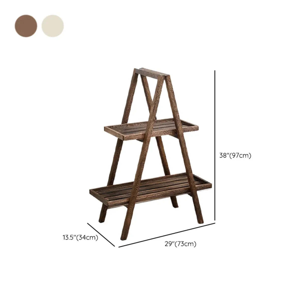 Brown A-Frame Wood Multi-Tier Crate Plant Stand