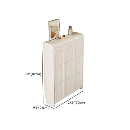 White Drop-Front Shoe Storage Cabinet