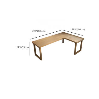 Pine Butcher Block Sled L-Shape Writing Desk — Without Chairs