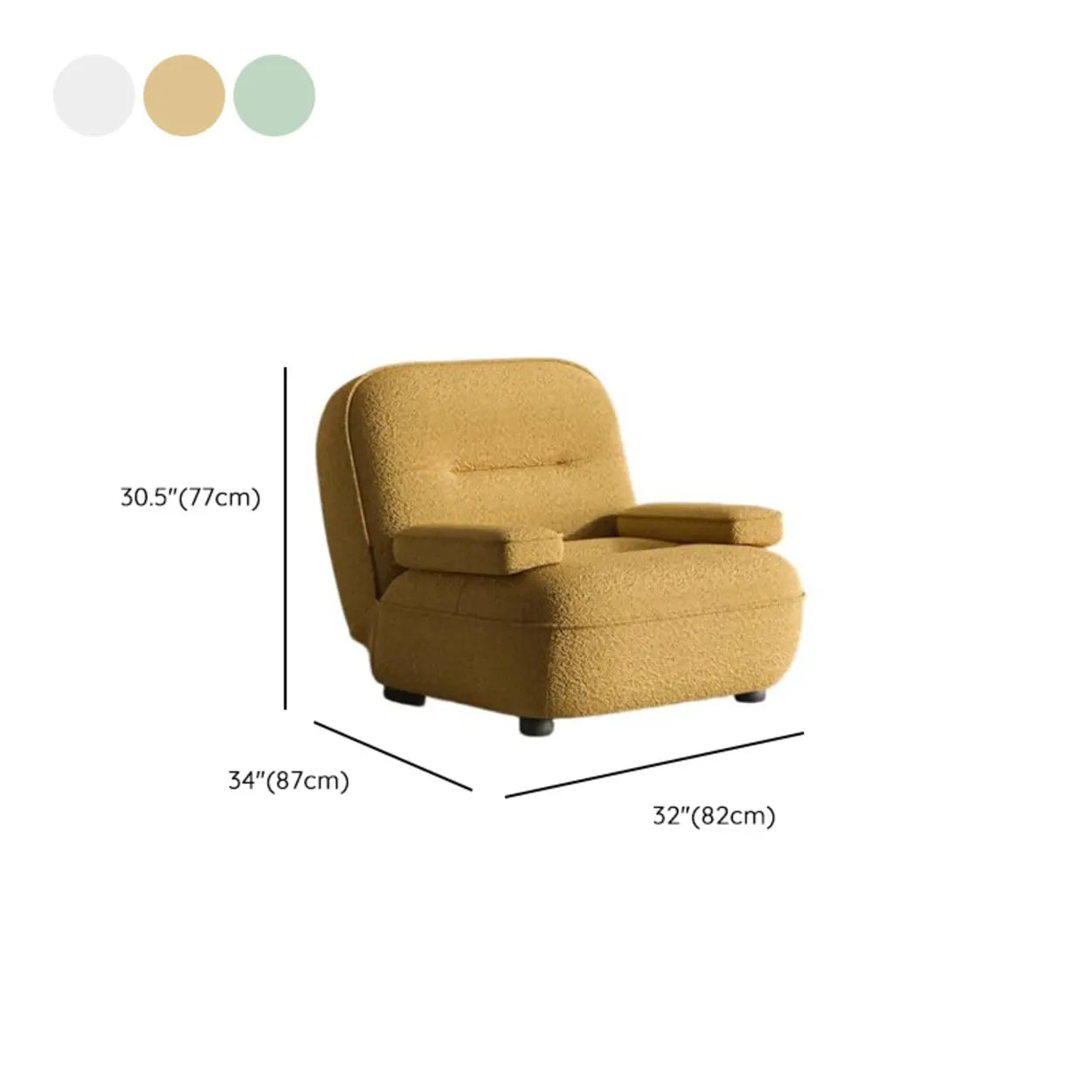 Modern Orange Leather Reclining Accent Chair