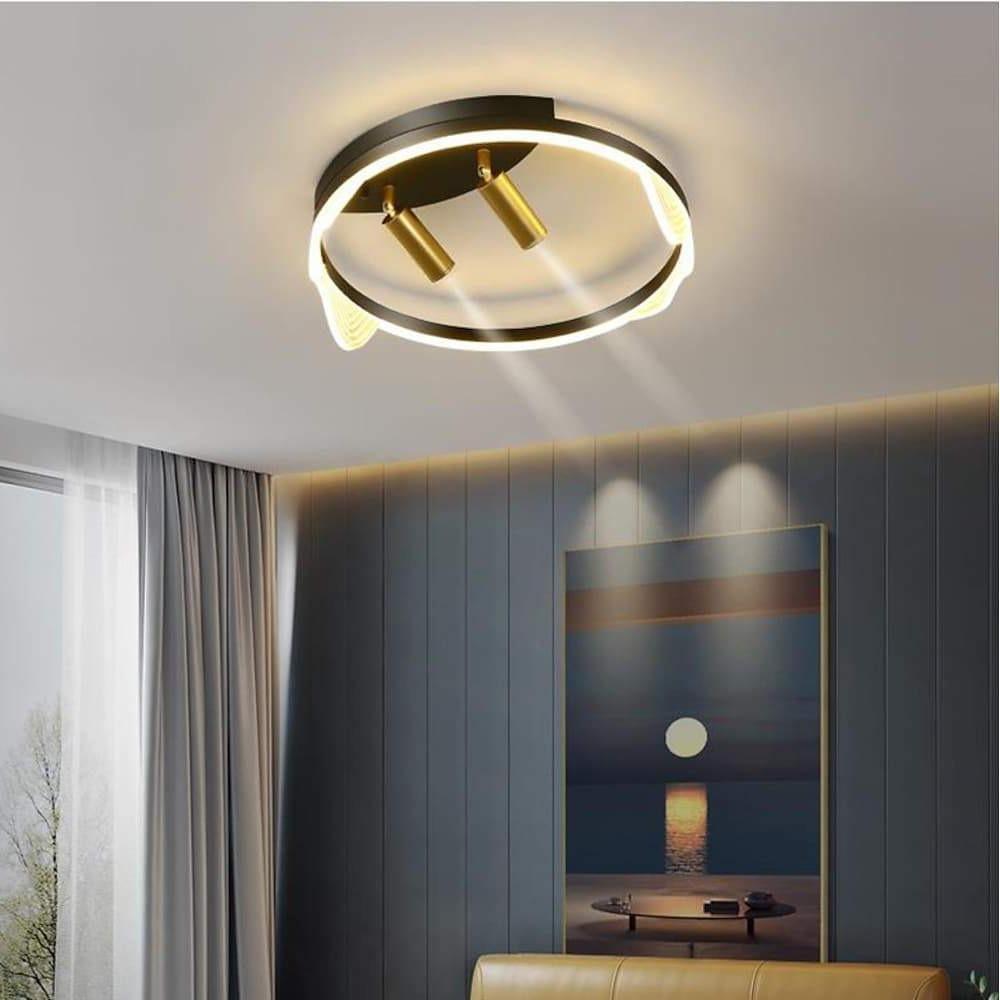 Modern Black Flush Mount LED Circle Spotlight