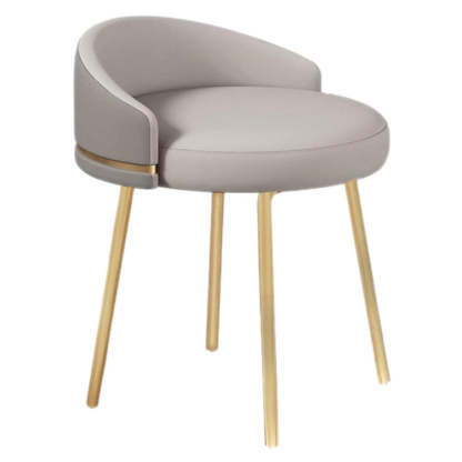 Nordic Houndstooth Leather Fabric Vanity Stool