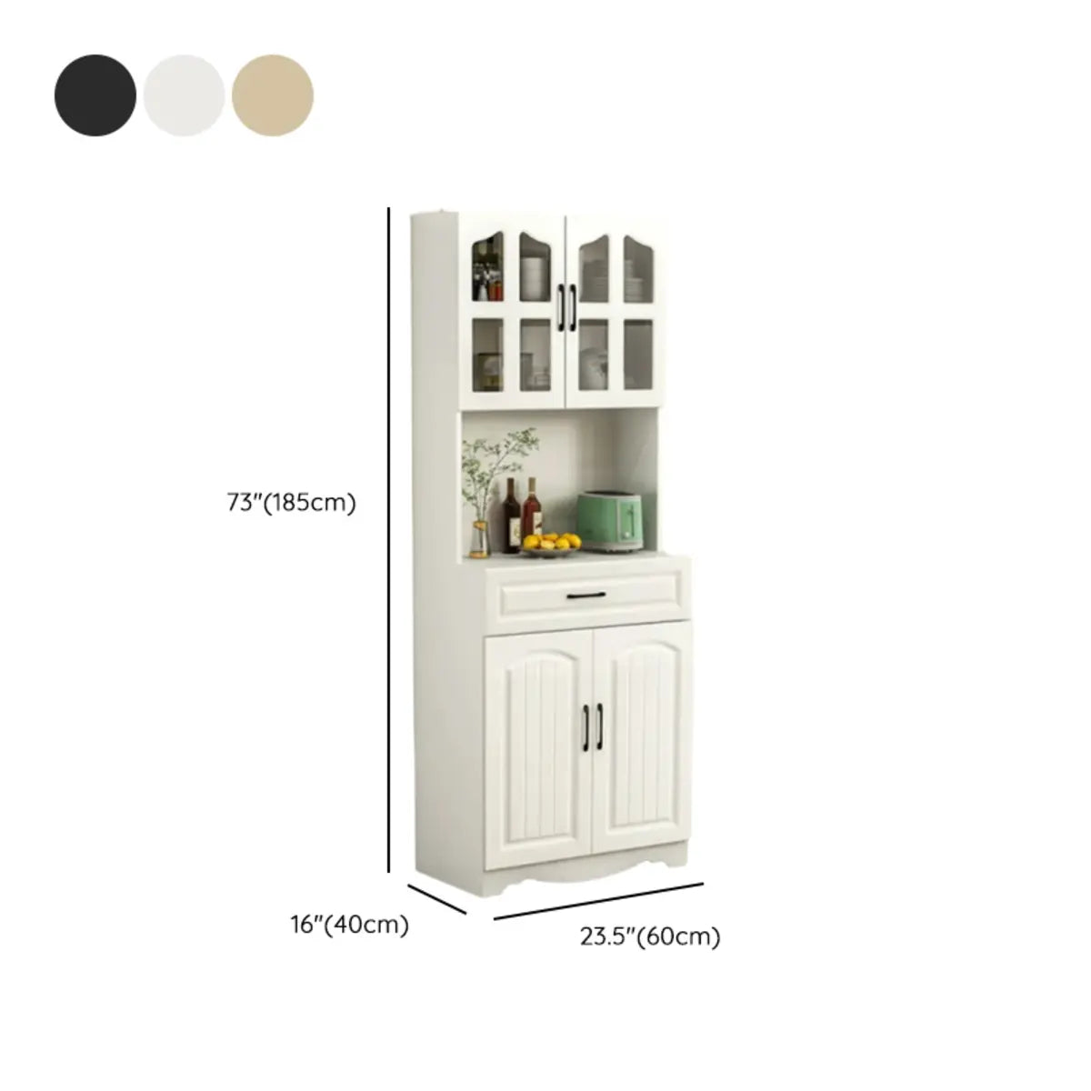 Freestanding Wood Dining Hutch China Cabinet