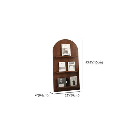 Mid-Century Arched Wood Bookshelf Display Rack