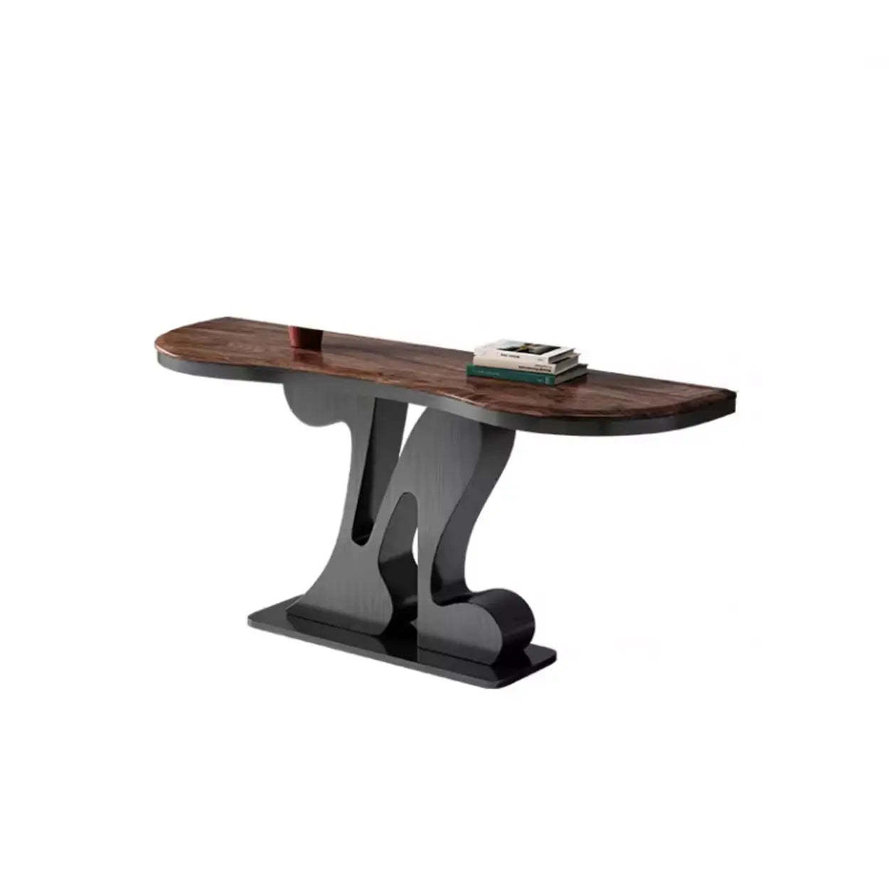 Decorative Black Irregular Abstract Walnut Console Table — Black Walnut