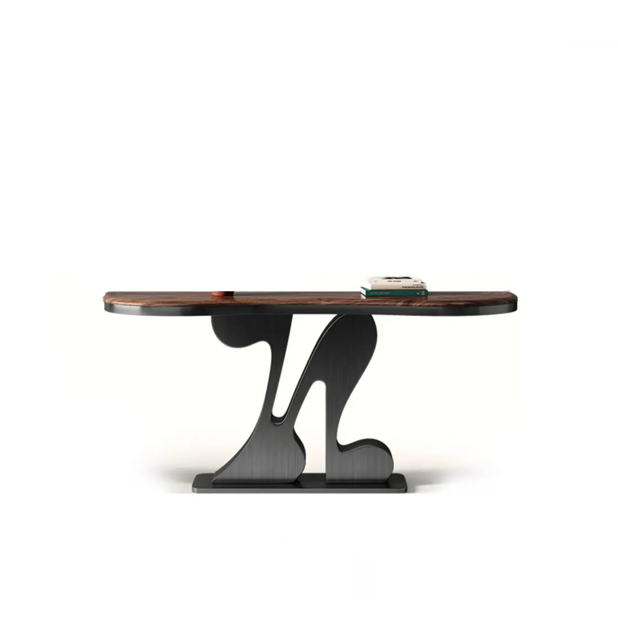Decorative Black Irregular Abstract Walnut Console Table — Ash