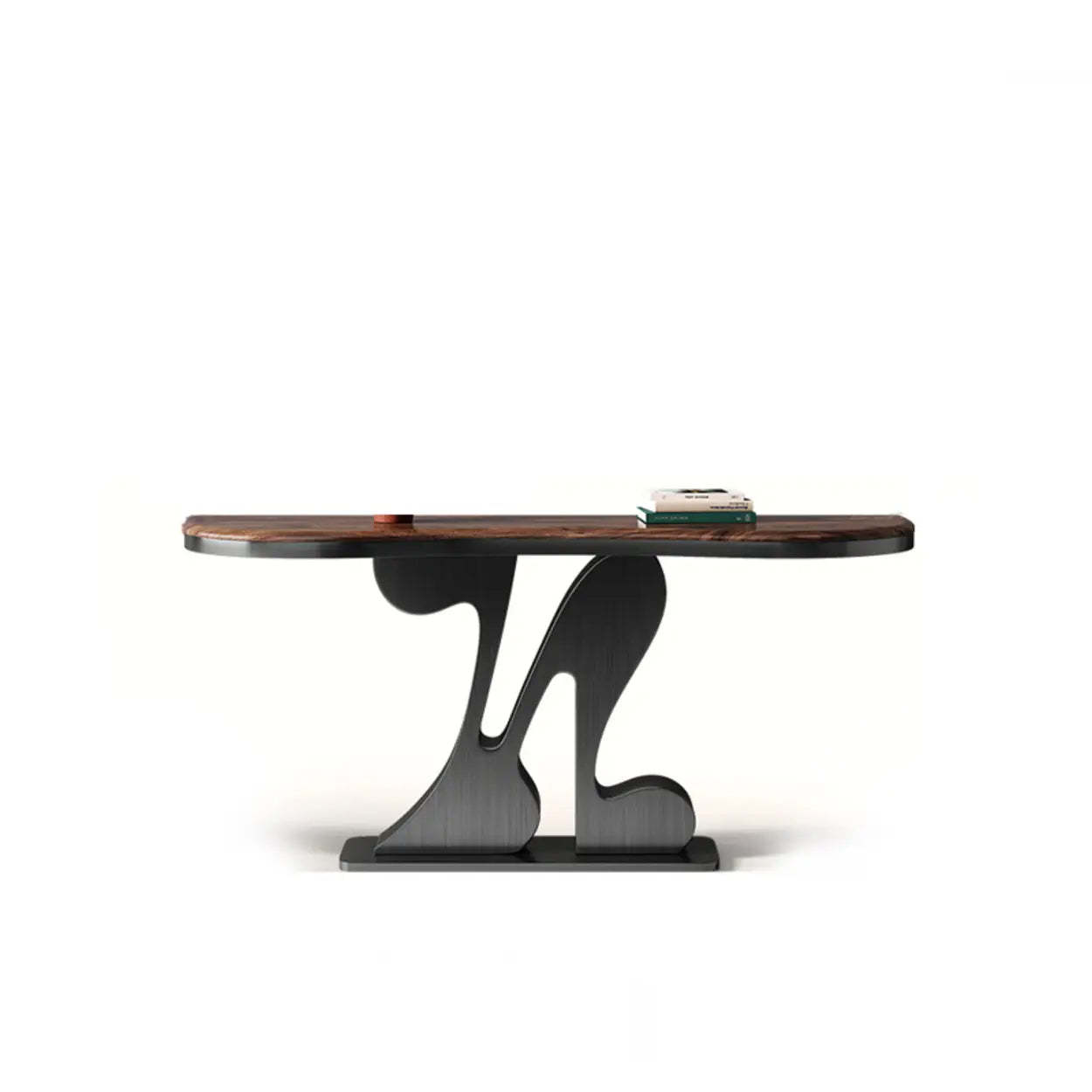 Decorative Black Irregular Abstract Walnut Console Table — Ash