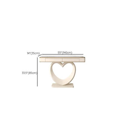 Decorative Curved Marble-Top Cream Console Table