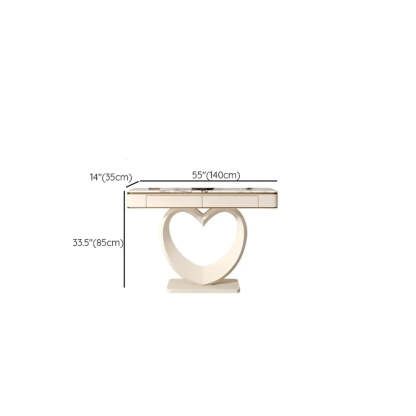 Decorative Curved Marble-Top Cream Console Table