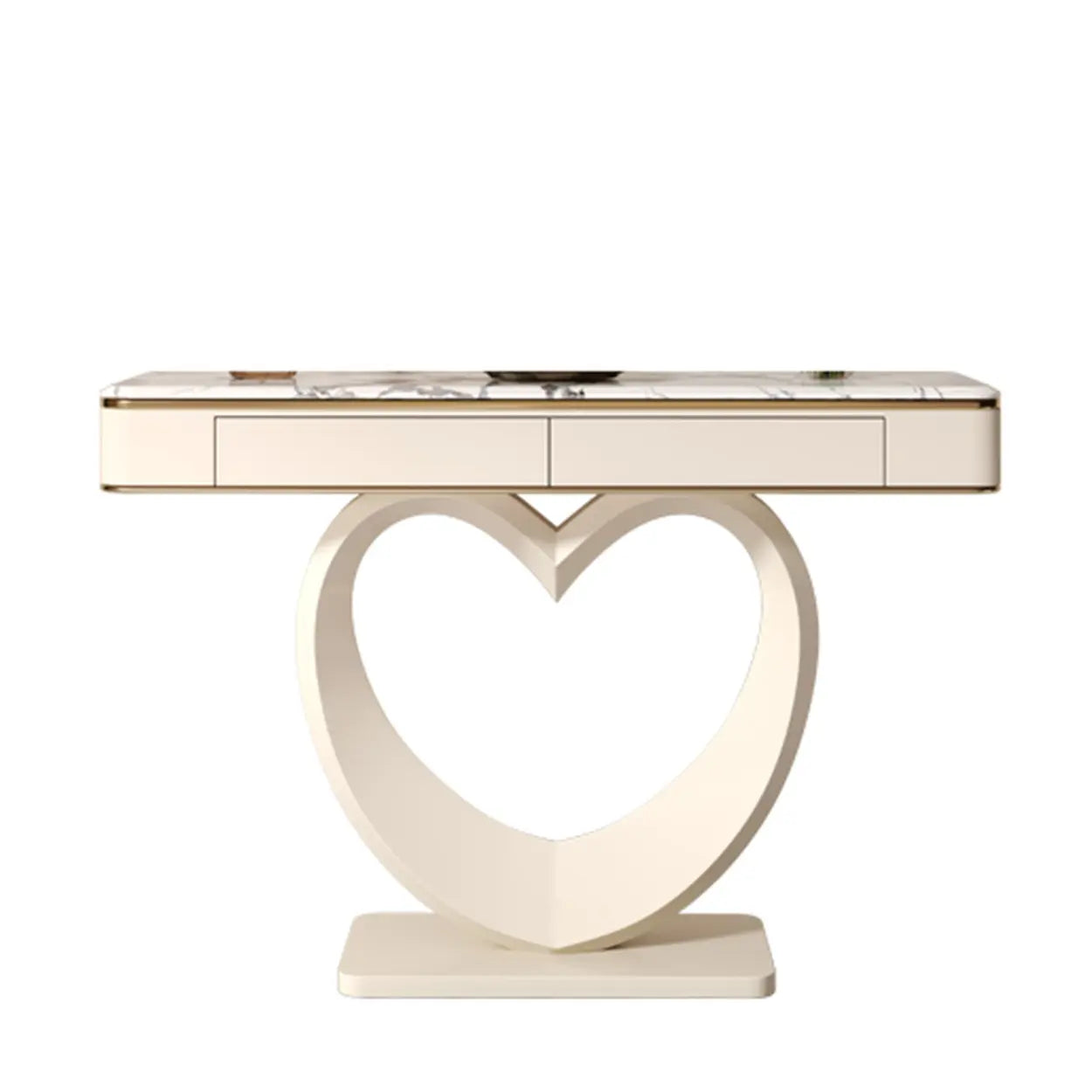 Decorative Curved Marble-Top Cream Console Table — Rock Beam