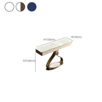 Curved Stone Console Table with Storage
