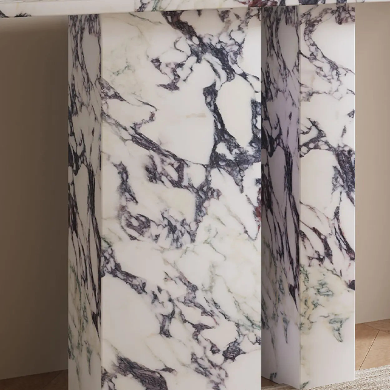 Twin Pedestal Marble Console Table