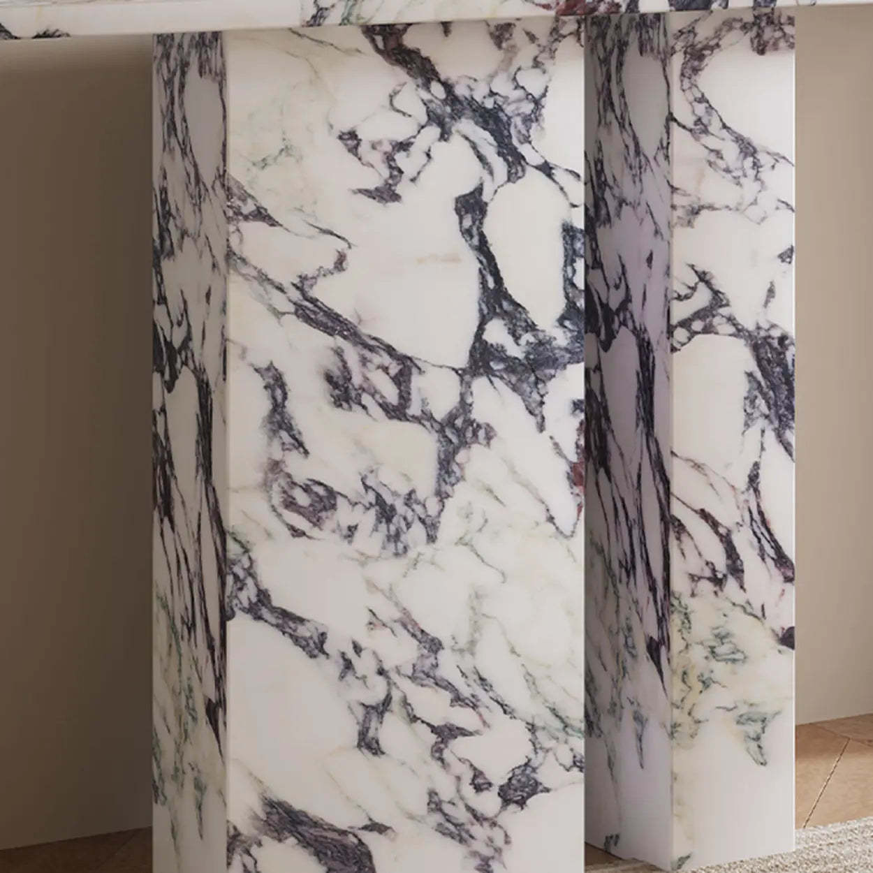 Twin Pedestal Marble Console Table