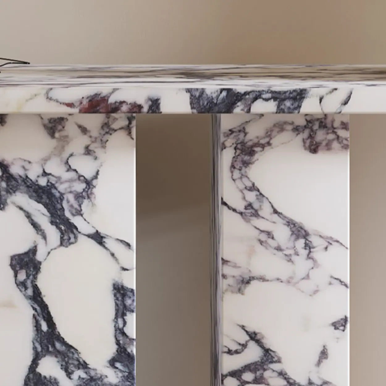 Twin Pedestal Marble Console Table