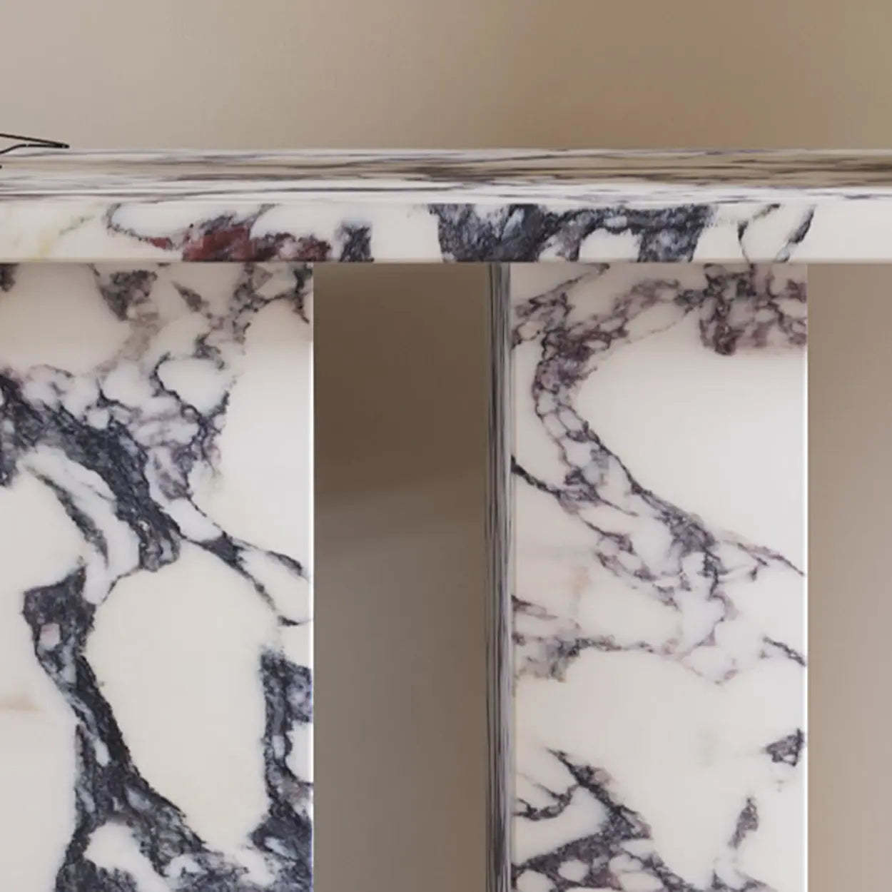 Twin Pedestal Marble Console Table