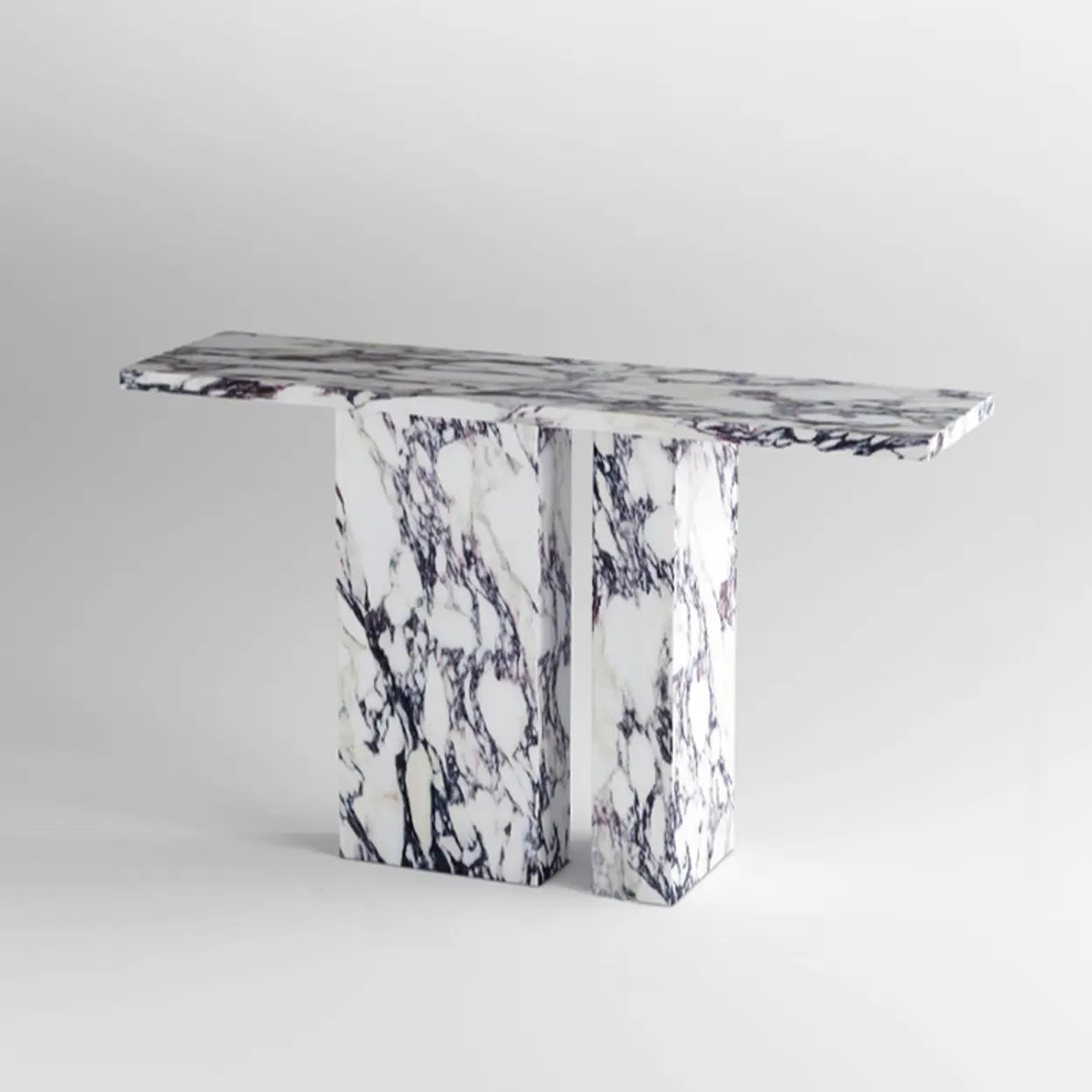 Twin Pedestal Marble Console Table