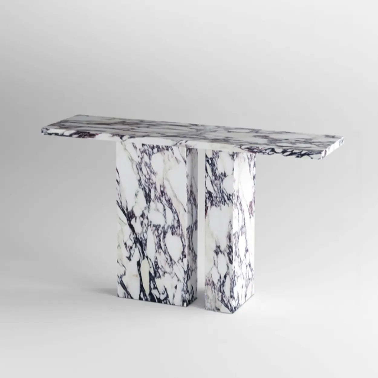Twin Pedestal Marble Console Table