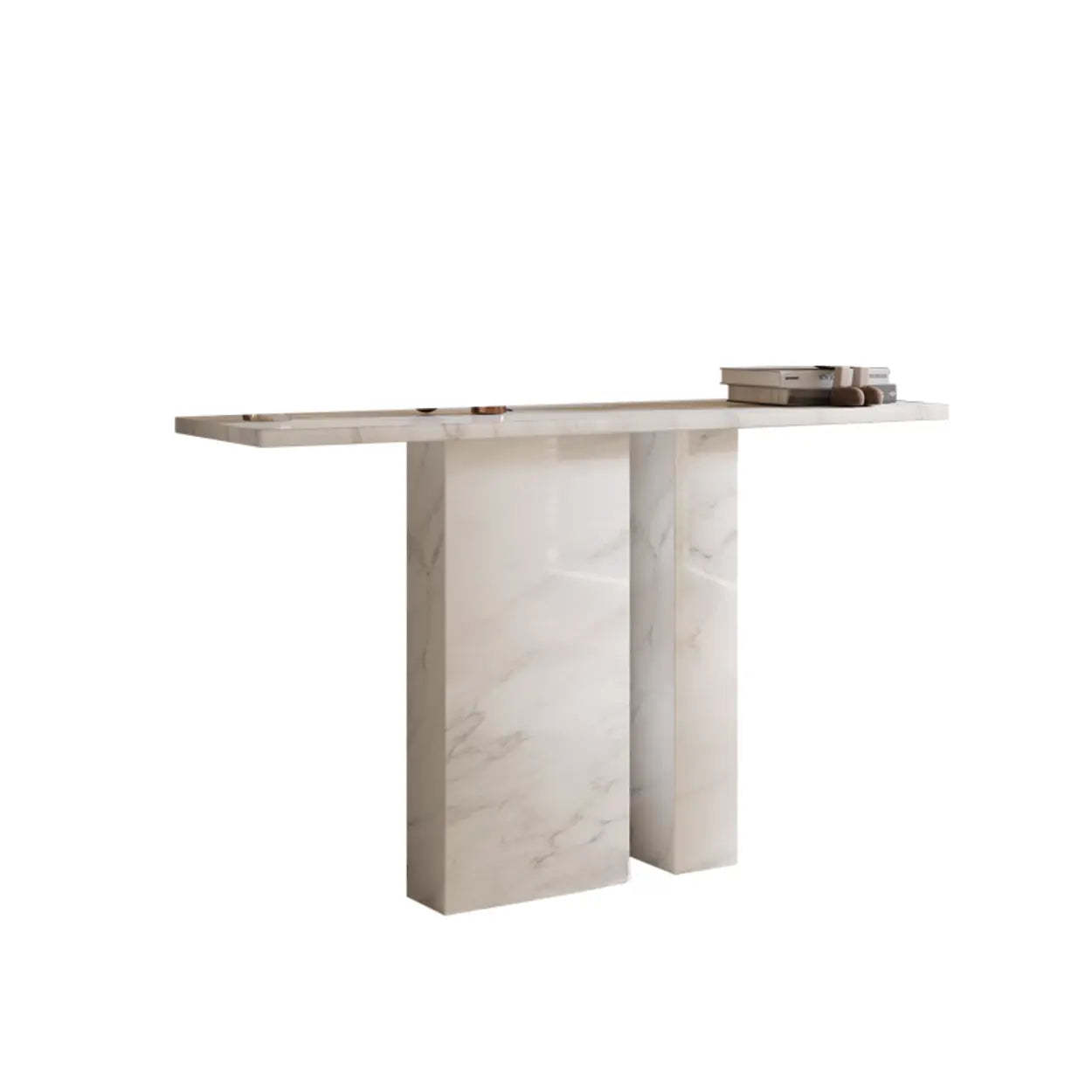 Twin Pedestal Marble Console Table
