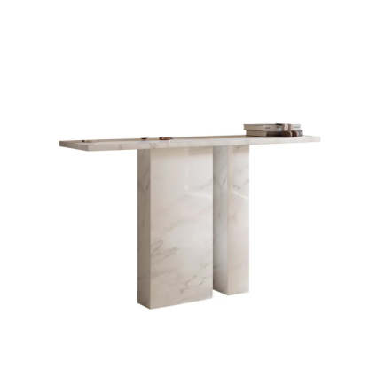 Twin Pedestal Marble Console Table