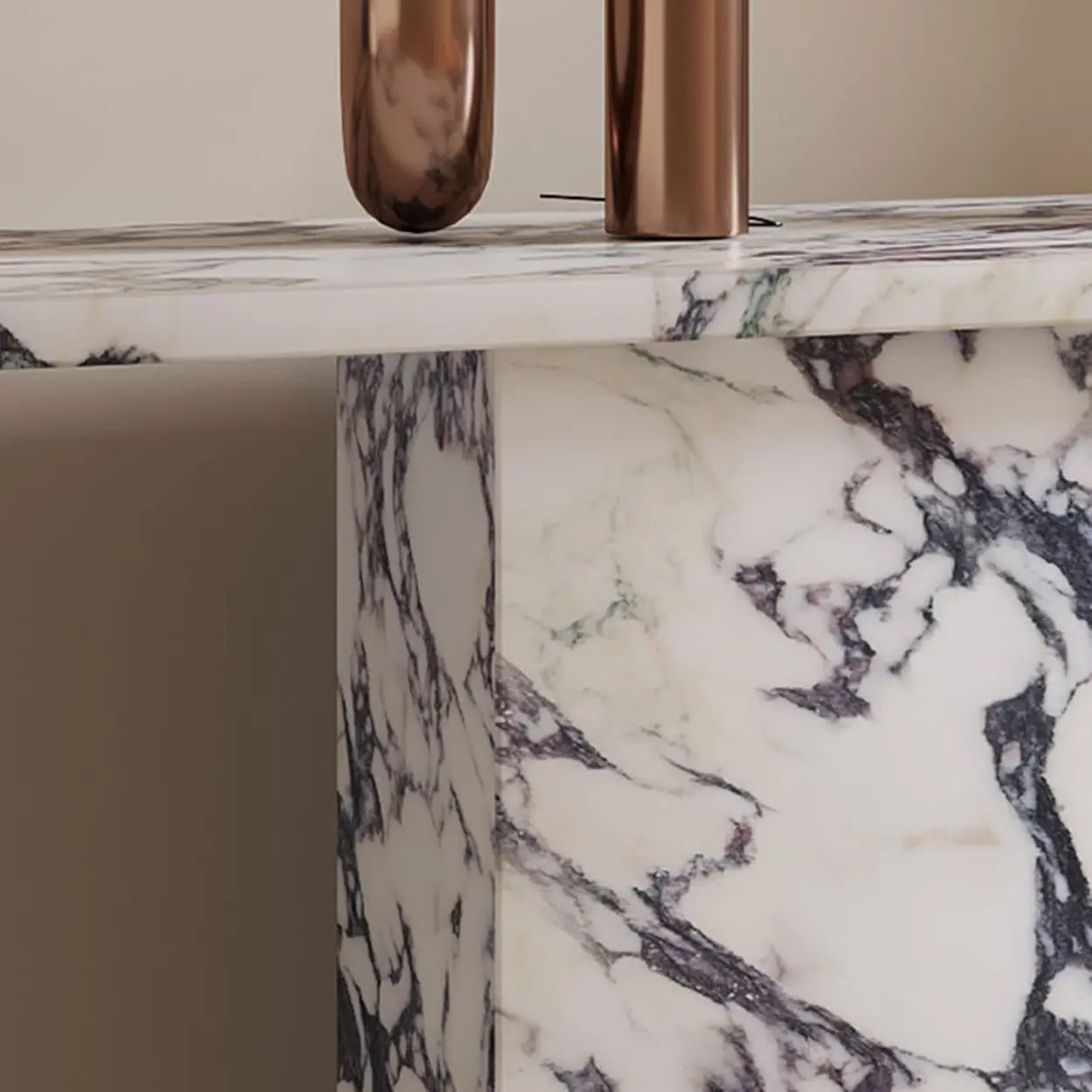 Twin Pedestal Marble Console Table